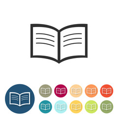 Button-Set bunt flach - Buch aufgeschlagen