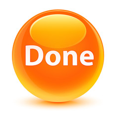 Done glassy orange round button