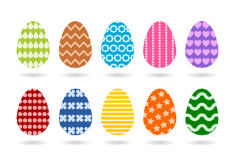 イースターエッグのアイコンセットイラスト