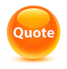 Quote glassy orange round button