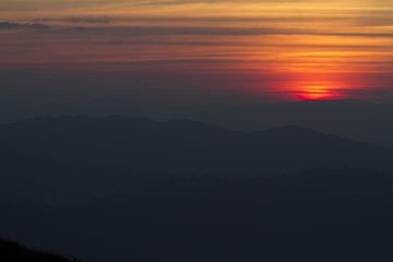A morning sight Thong Pha Phum National Park.