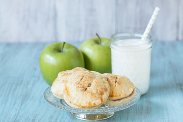Apple Hand Pies With Glass Of Milk