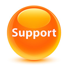 Support glassy orange round button