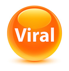 Viral glassy orange round button