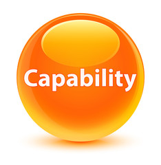 Capability glassy orange round button