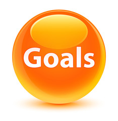 Goals glassy orange round button