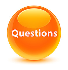 Questions glassy orange round button