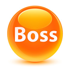 Boss glassy orange round button