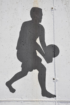 Wall graffiti with sports