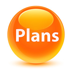 Plans glassy orange round button