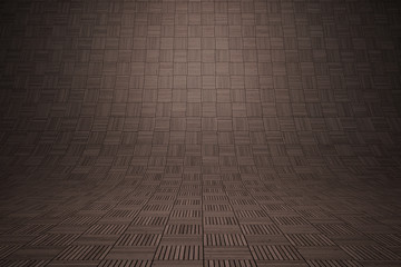 Curved wooden square Parquet background.