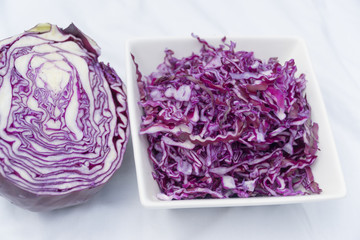 Fototapeta premium Red cabage sliced and grated