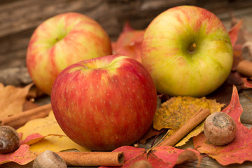 Apples and Fall Leaves