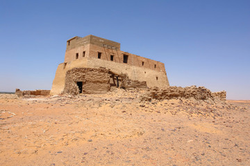 Old Dongola - so called throne Hall in deserted Makuria christian state in old  Sudan
