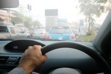 Naklejka premium Driver's hands
