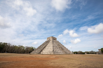 Mayan pyramid Chichen Itza during early morning. Chichen Itza, Mexico.