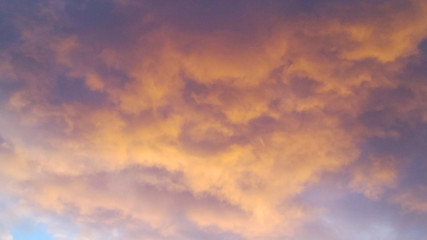 Naklejka na ściany i meble scarlet sky with clouds during sunset