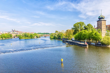 View of the Vltava River in Prague, the Czech Republic