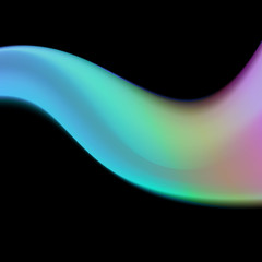 Abstract gradient wave on a black background.