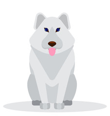 Obraz na płótnie Canvas Cartoon polar smile fur dog.