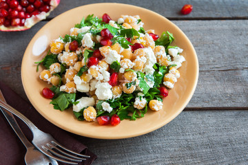 Chickpea salad with feta cheese