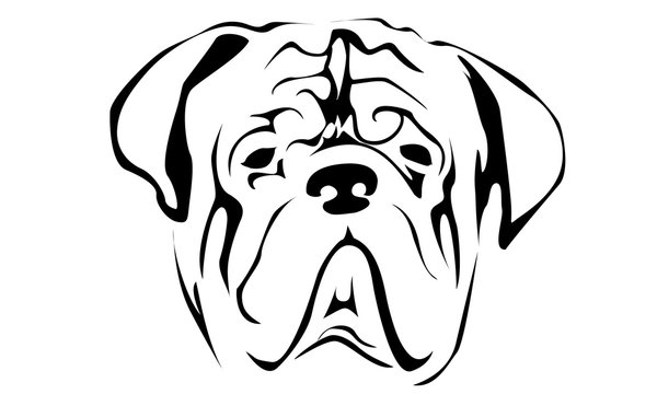 Векторное изображение силуэта собаки породы мастиф