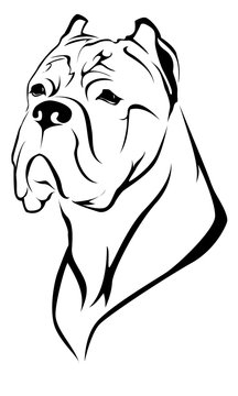 Векторное изображение силуэта собаки породы боксер