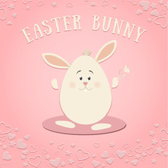 Easter Bunny On The Pink Background