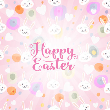 Happy Easter On The Light Background