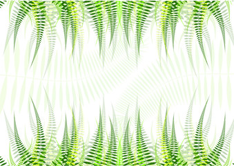  Horizontal seamless background with green leaves 