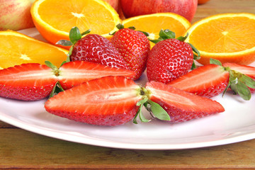 fragole e arance close-up