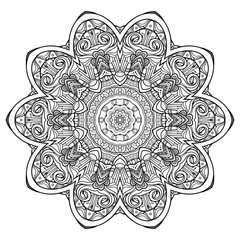 Vector Beautiful Deco Mandala. Circle Abstract Object Isolated On White Background. Ethnic Decorative Element