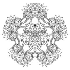 Vector Beautiful Deco Star. Abstract Object Isolated On White Background. Ethnic Decorative Element