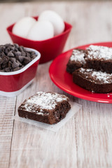 Brownies with Eggs and Chocolate Chips