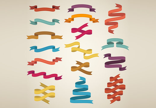 Multicolored Ribbon Icons