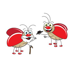 Obraz premium Красные весёлые жуки