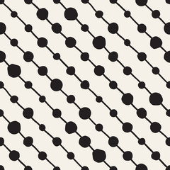 Vector Seamless Childlike Pattern. Monochrome Hand Drawn Geometric Shapes Texture