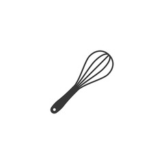 Egg whisk icon in silhouette design