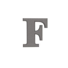 Letter F made of cloth, tissue texture, 3d illustration.