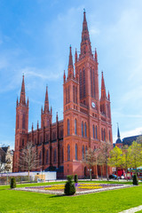 Fototapeta premium Wiesbaden, Marktkirche. März 2017. 