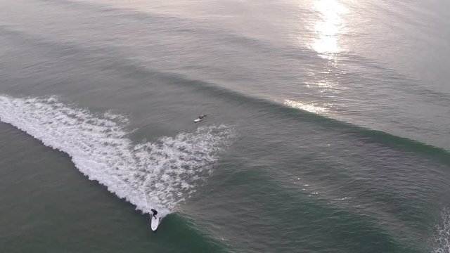 Aerial sunset of an italian beach