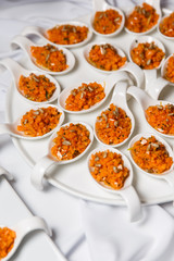 Plate with dessert of pumpkin