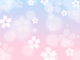 Blue Pink Sakura cherry blossom spring background illustration vector
