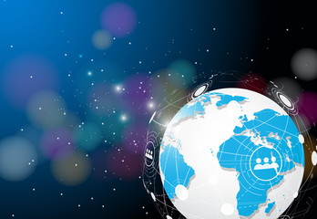 World map point, line, composition, representing the global, Global network connection,international meaning.