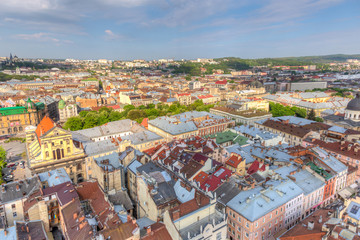 Fototapeta na wymiar Rooftops in Lviv, Ukraine