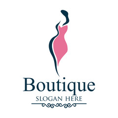 boutique logo with text space for your slogan / tagline, vector illustration