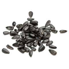 Sunflower seeds  isolated on white background close up