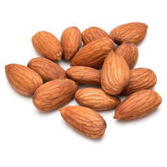 almond nuts isolated on white background close up