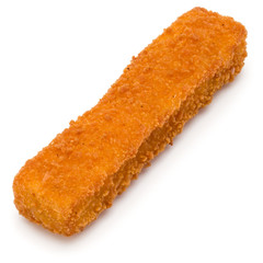 Crispy Fish fingers isolated on white background