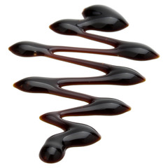 Obraz premium Balsamic vinegar cream isolated on white background. Italian salad dressing, sauce.